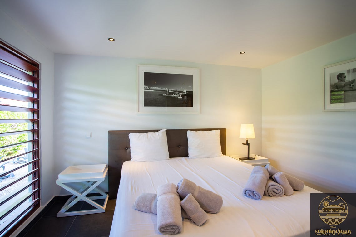 Vakantievilla Curacao huren? Slaapkamer met een tweepersoonsbed